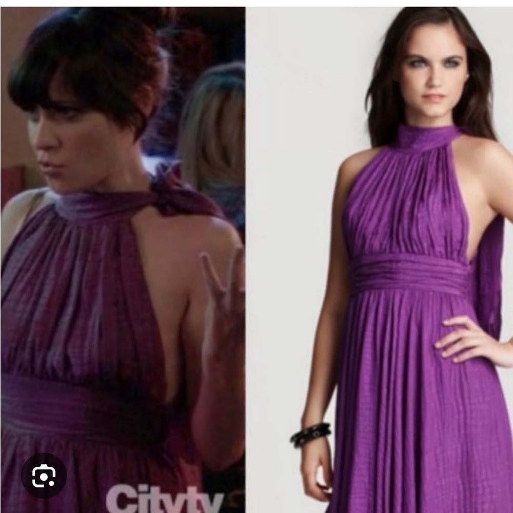 Rare Milly of New York Purple Silk Dress ASO Zooey Deschanel 2